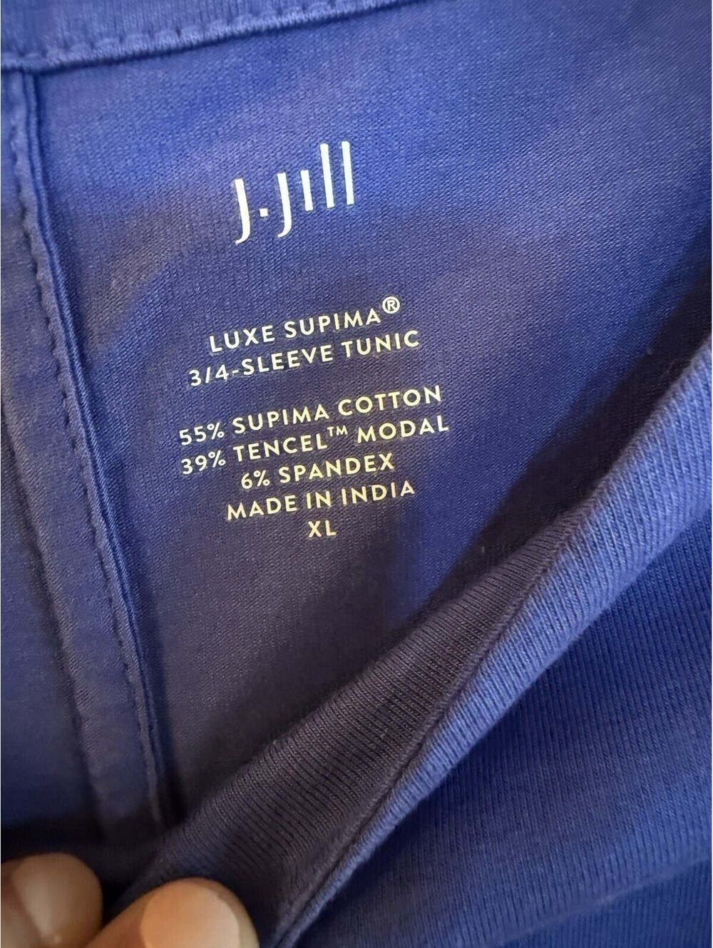 J.JILL Women's Long Sleeve Round Neck Tunic Top XL Blue - Picture 4 of 6